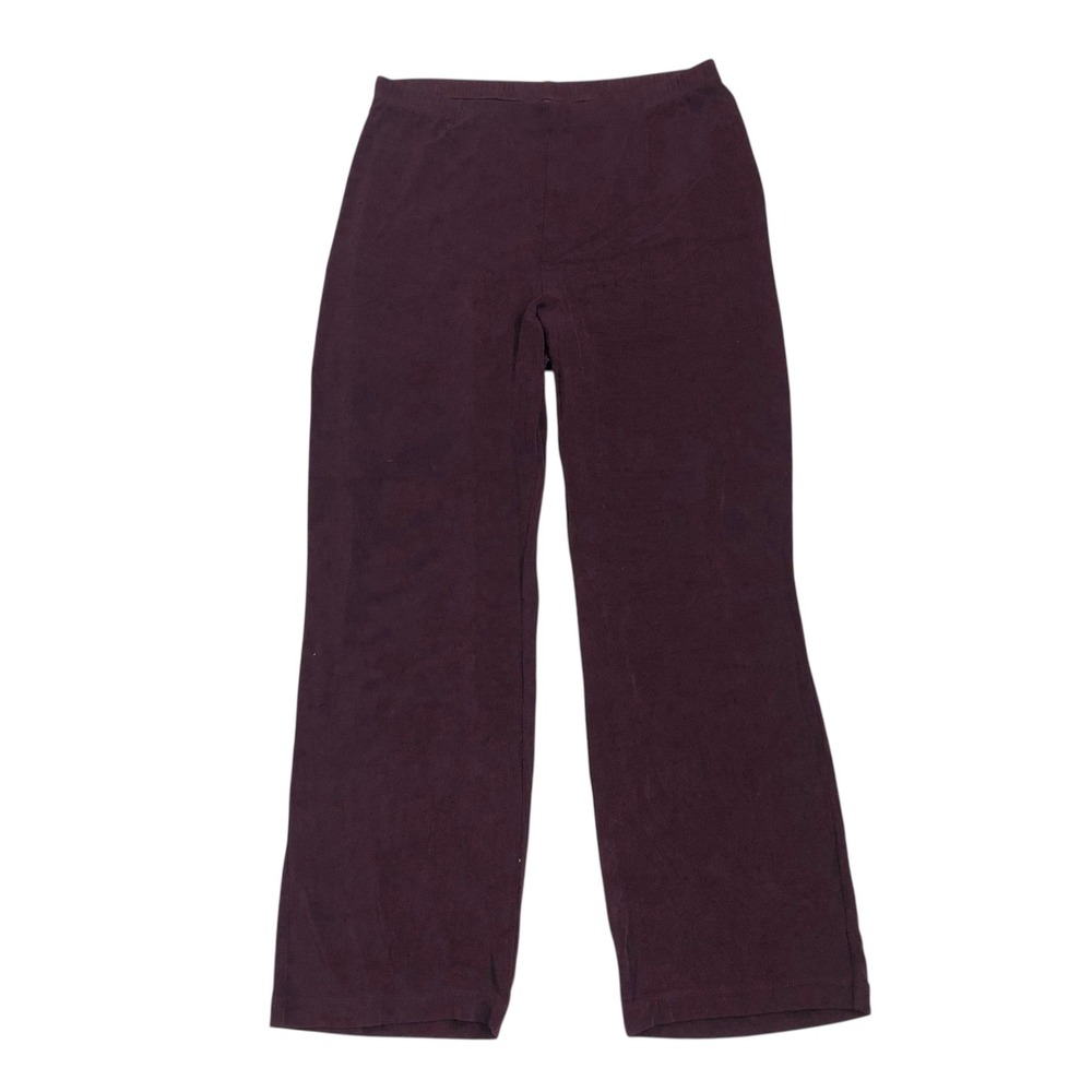 Chicos‎ Travelers Liquid Knit Wide Leg Palazzo Pants Burgundy Purple Size Large